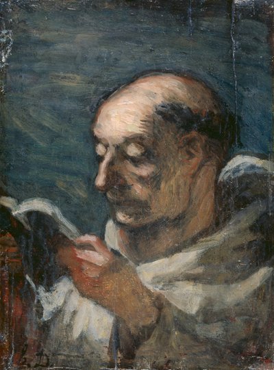 Monk Reading by Honoré Daumier